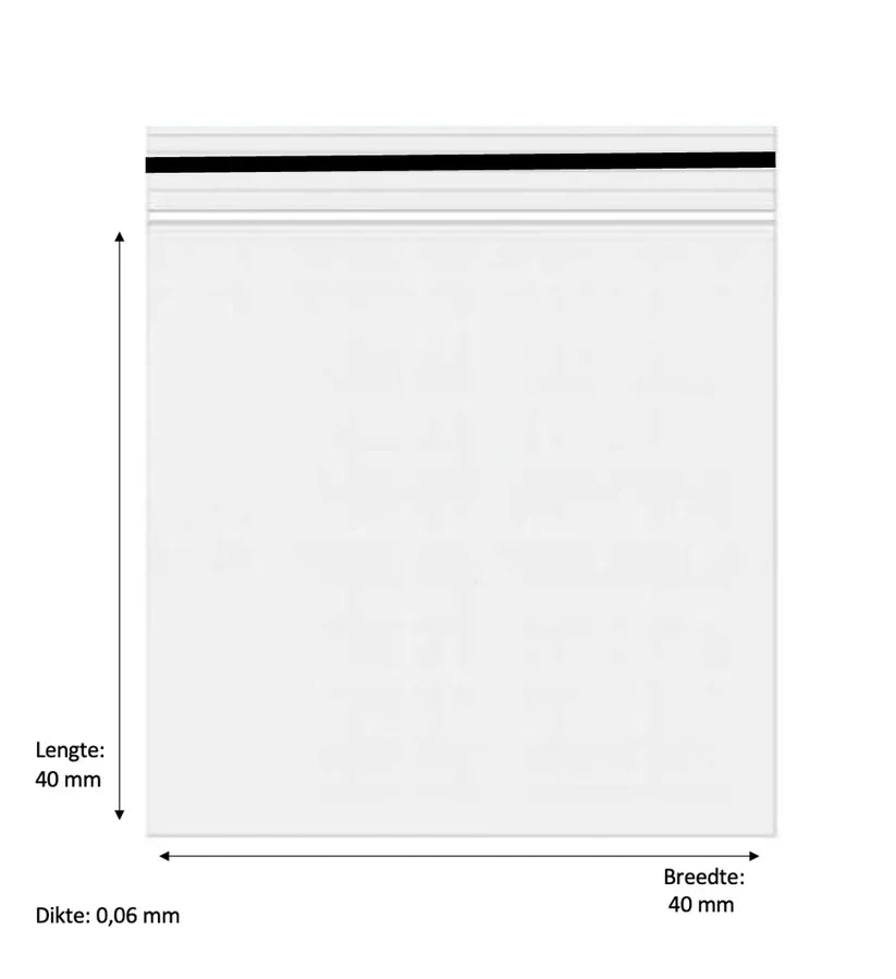 40 x 40mm 60 micron 1000 stuks – Zwart