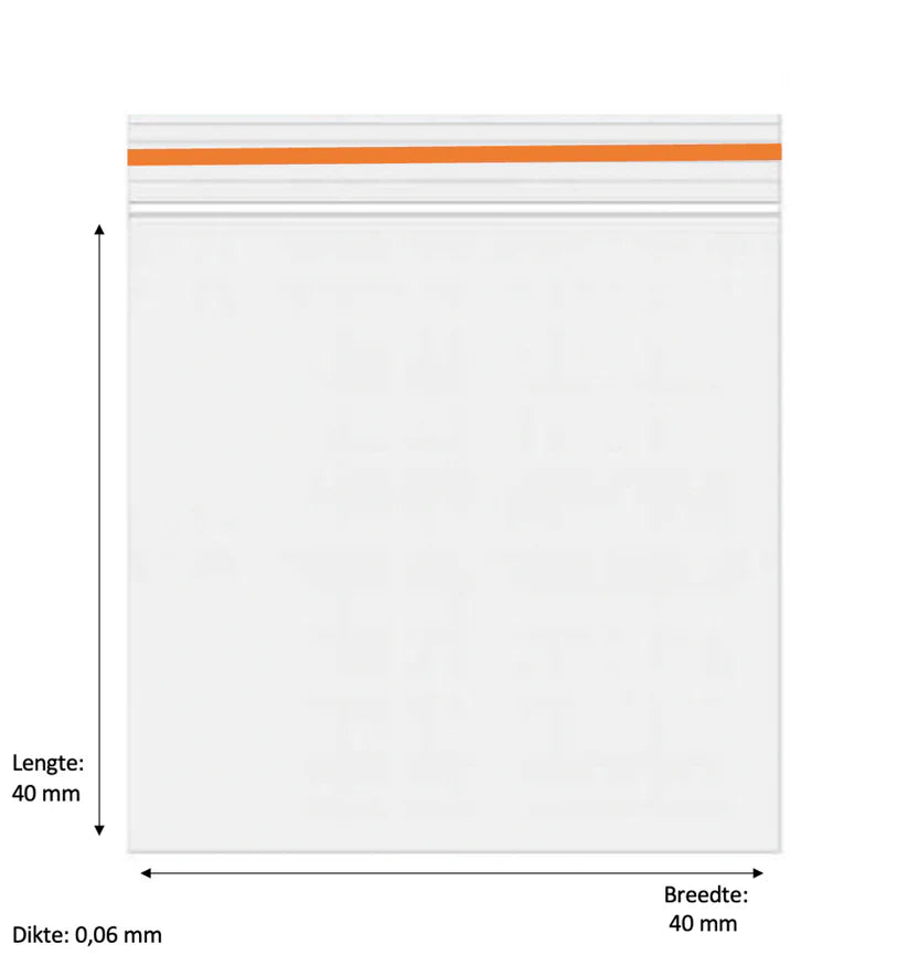 40 x 40mm 60 micron 1000 stuks – Oranje