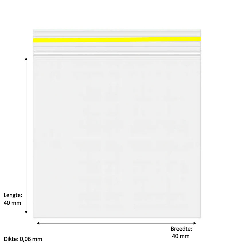 40 x 40mm 60 micron 1000 stuks – Yellow