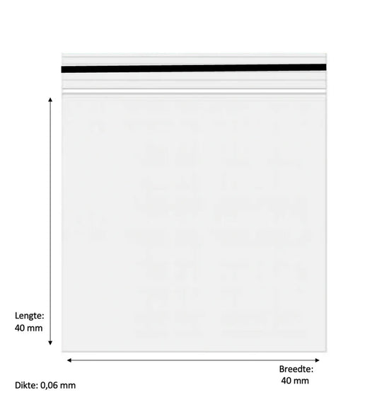 40 x 40mm 60 micron 1000 stuks – Zwart