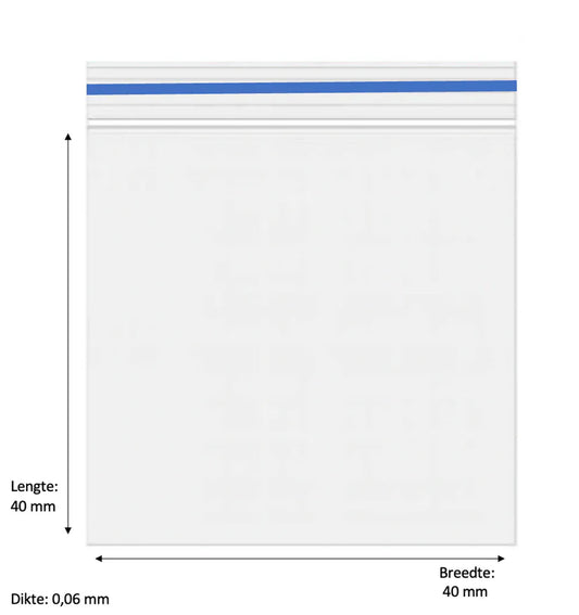 40 x 40mm 60 micron 1000 stuks – Blauw