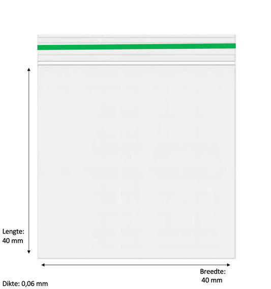 40 x 40mm 60 micron 1000 stuks – Groen