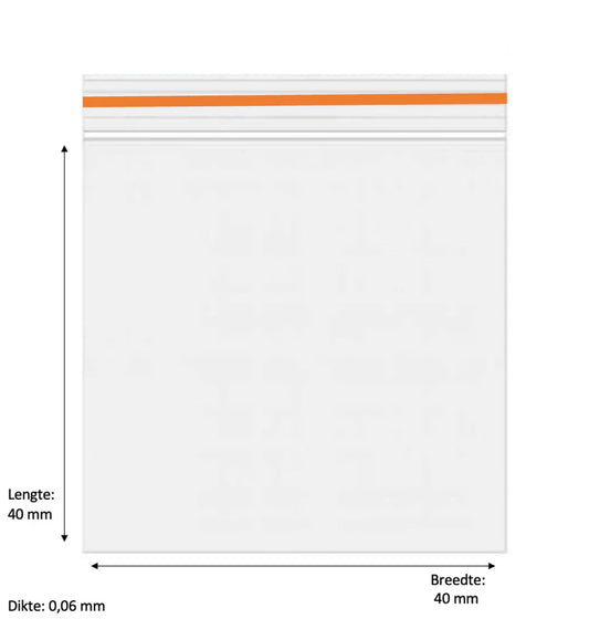 40 x 40mm 60 micron 1000 stuks – Oranje