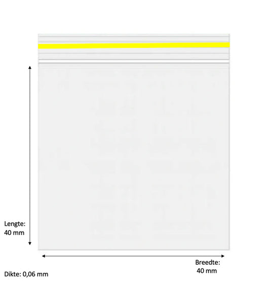 40 x 40mm 60 micron 1000 stuks – Yellow