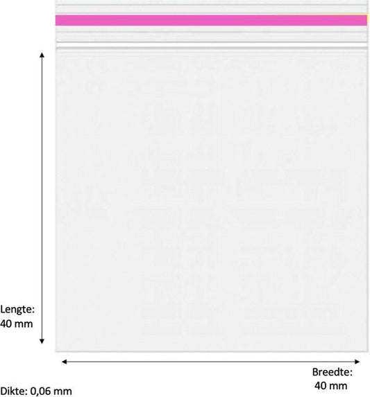 1000x Gripzakjes 40x40 mm 60 micron roze
