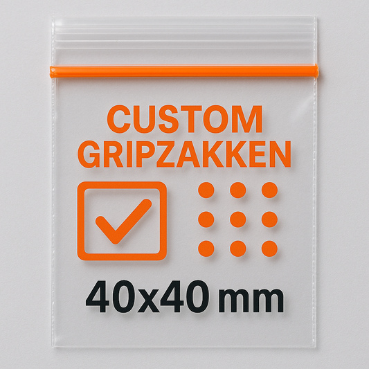 Custom gripzakken 40x40