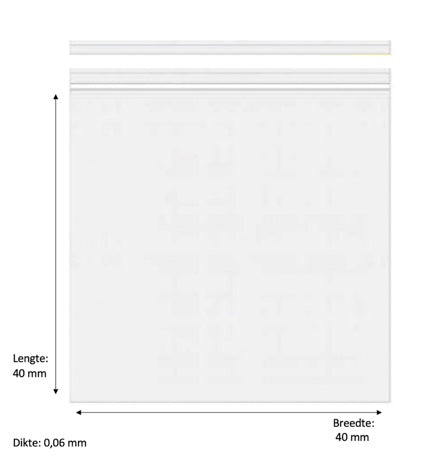 1000x Gripzakjes 40x40 mm 60 micron wit - Ziplock Bag white - Uitdeelzakjes